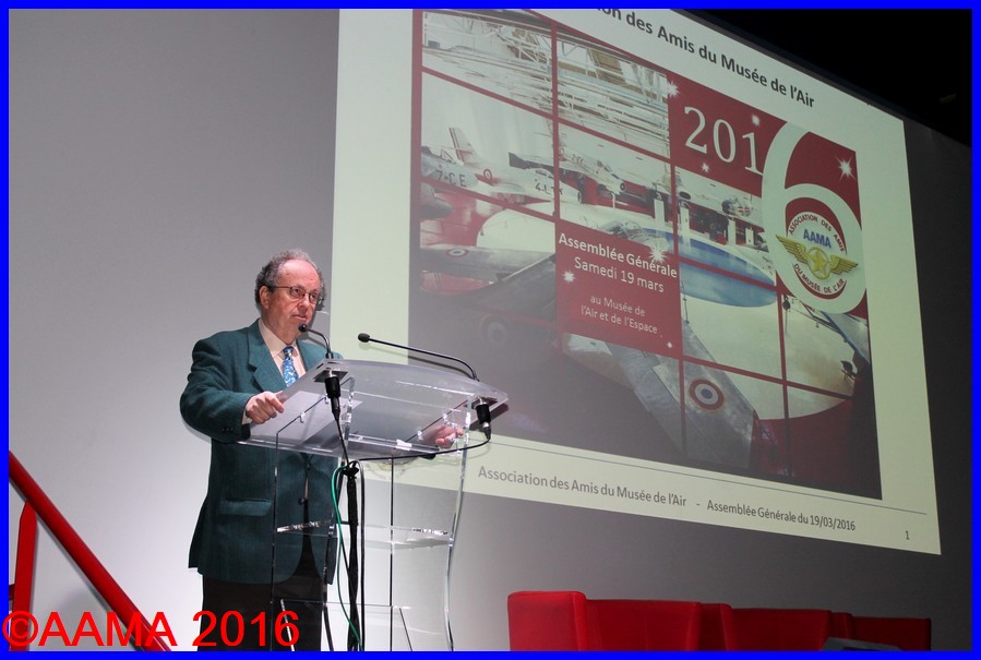 Notre président François Chouleur ouvrant l'assemblée générale 2016 de l'AAMA