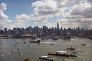 Enterprise, OV-101, barge, New York Harbor