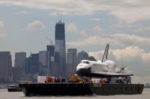 Enterprise, OV-101, barge, New York Harbor