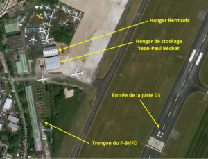Concorde, position du tronçon F-BVFD, vue aérienne, Dugny, Bourget